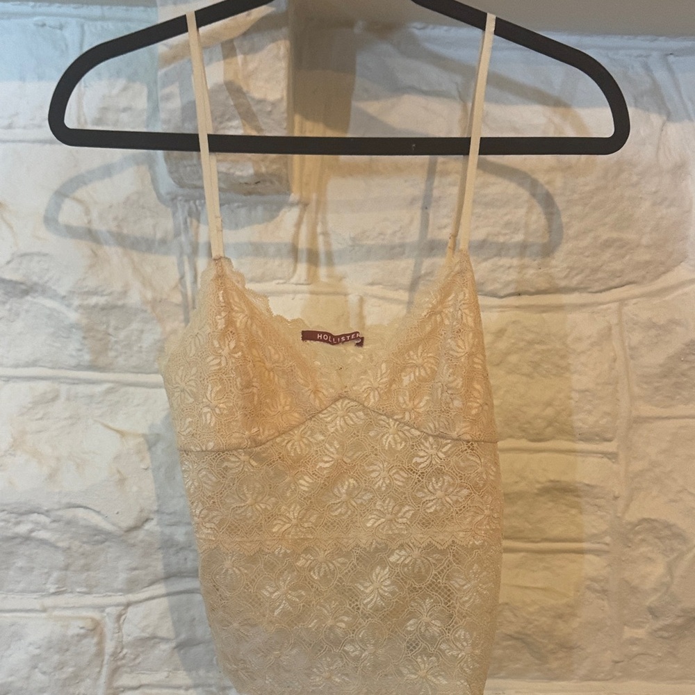 Hollister Cream Lace Cami Top